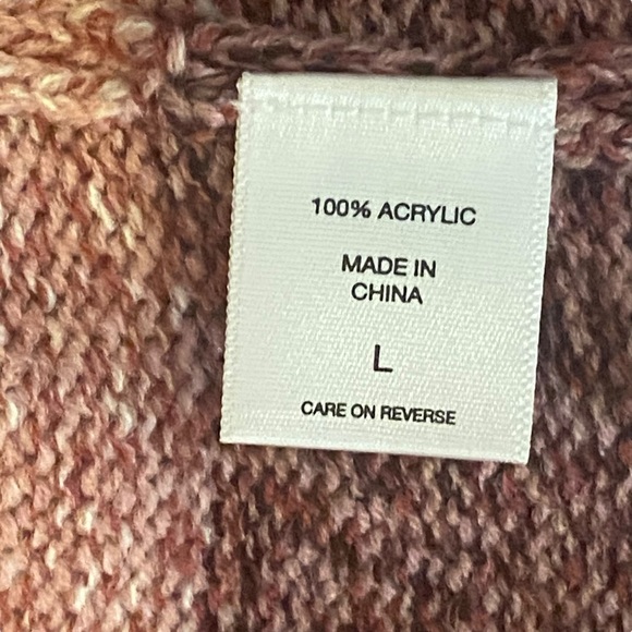 π SOHO Jeans Lace Up Pullover Striped Sweater Size Large Rose Pink Cream size - Picture 5 of 6